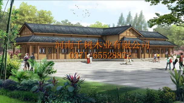 洛陽萬安山山頂公園中式木屋效果圖2